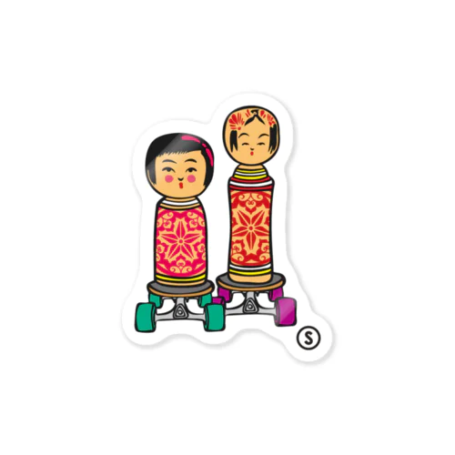 Kokeshi Skate Sticker Sticker