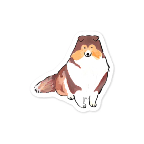 おすわりシェルティ Sticker