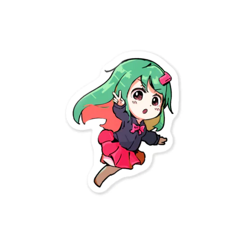 突っ走る女ステッカー Sticker