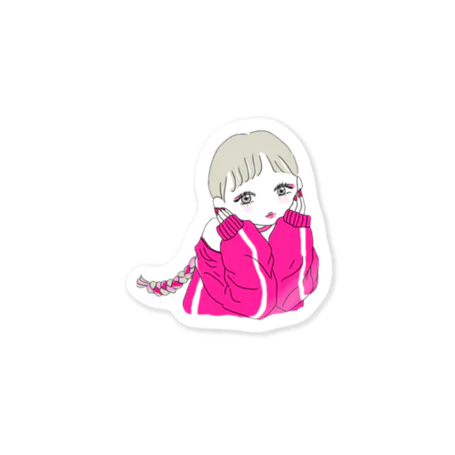 ピンクジャージちゃんステッカー Sticker