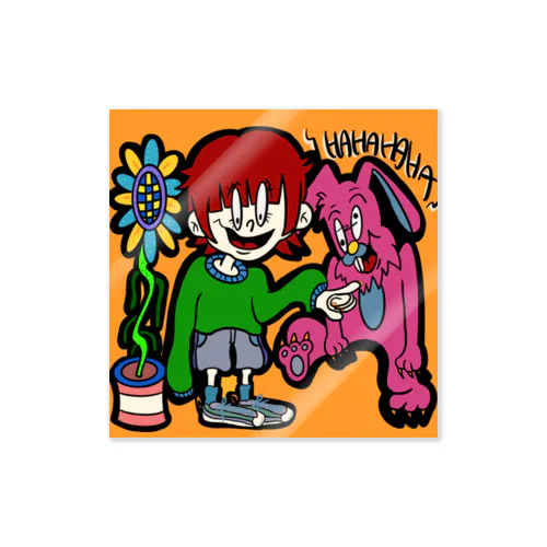 うさぎと男 Sticker