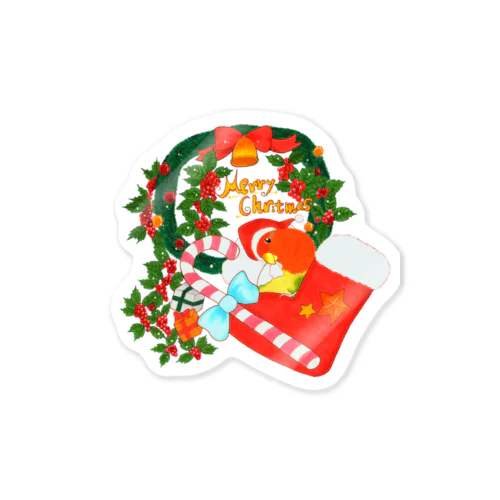 【コザクラインコ】クリスマスオピーチョ Sticker