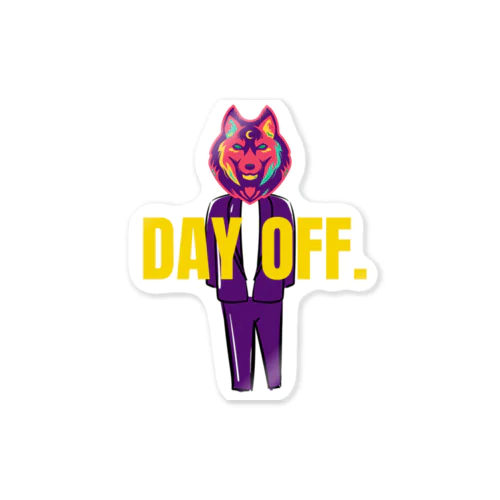 DAY OFF WOLF Sticker