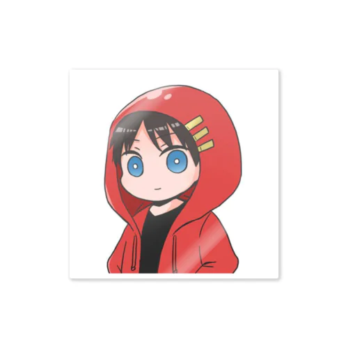 赤色パーカーくん Sticker