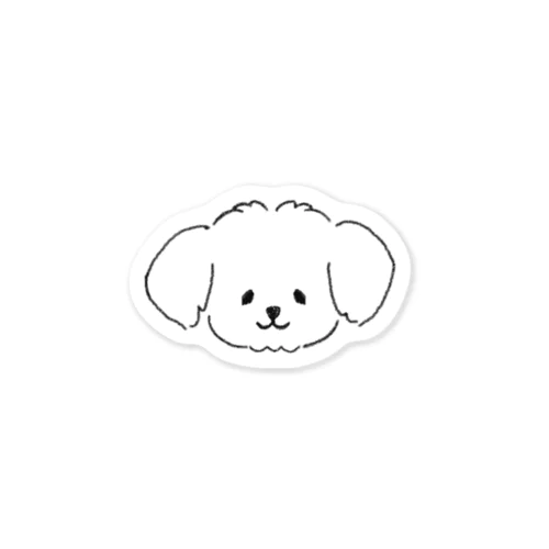 白い犬マルチーズ Sticker