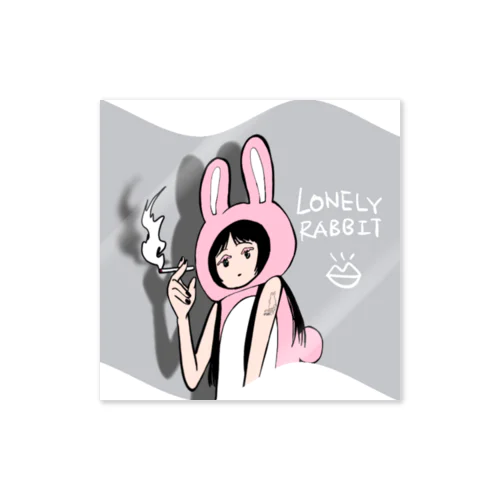 Lonely  Rabbit Sticker