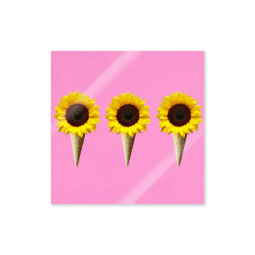 FLOWER CORN-Sun Flower- PINK ステッカー