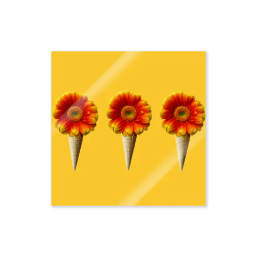 FLOWER CORN-Gerbera- YELLOW Sticker