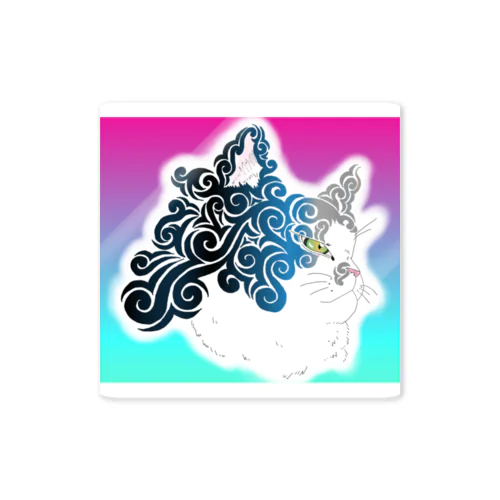 tribal cat (maziora color) Sticker