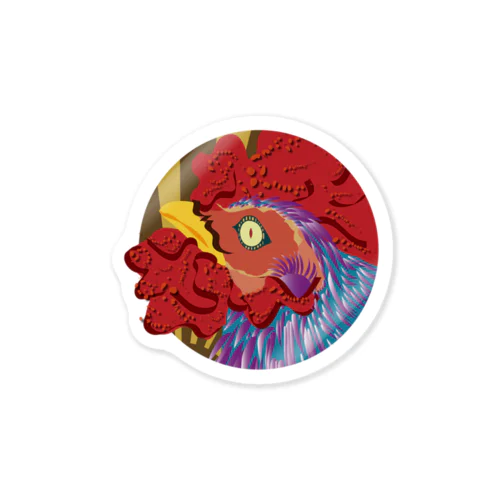 ZODIAC rooster（酉）　円 Sticker