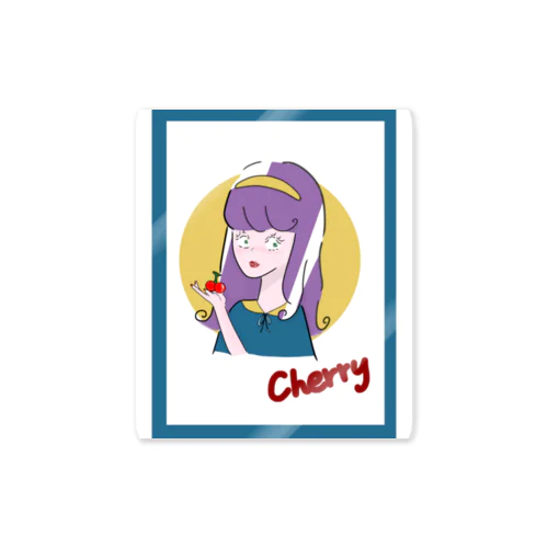 Cherry moon Sticker