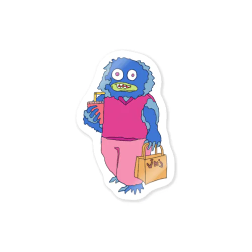 depressed yeti (shopping) Sticker