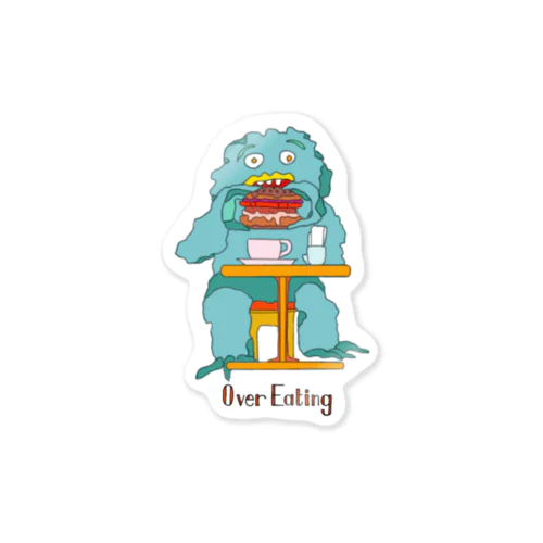 depressed yeti (over eating) Sticker