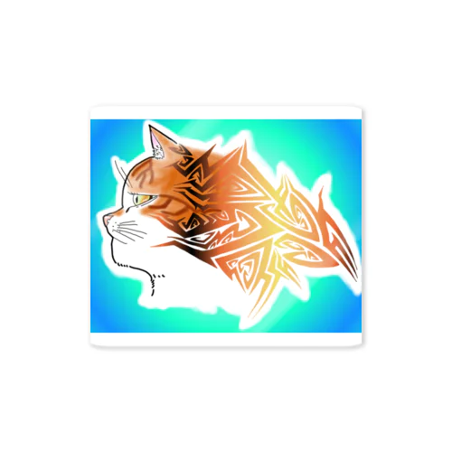 tribal cat (mgziora color)type２ Sticker