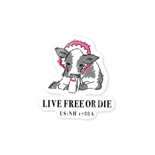 LIVE FREE OR DIE（Cow01） ステッカー