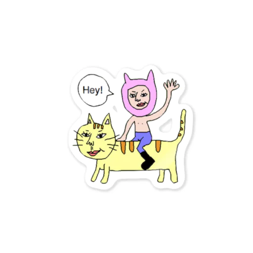 猫おっさん Sticker