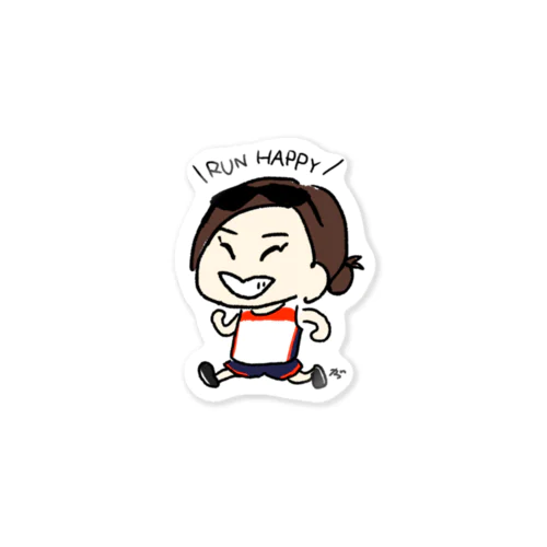 下門美春RUN HAPPYステッカー Sticker