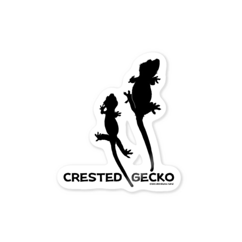 クレステッドゲッコー/シルエット Sticker