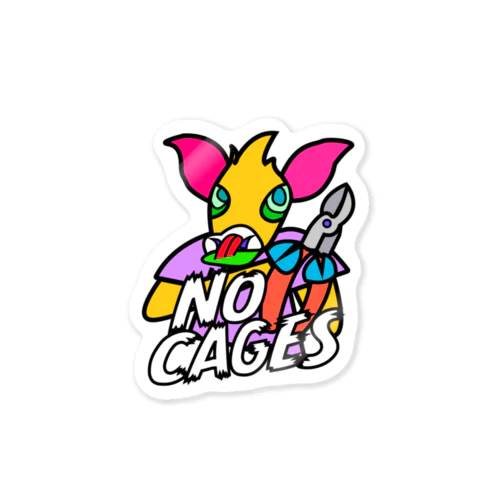 NO CAGES  Sticker
