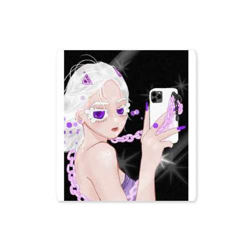 🤍コハク(white&purple)🤍 Sticker