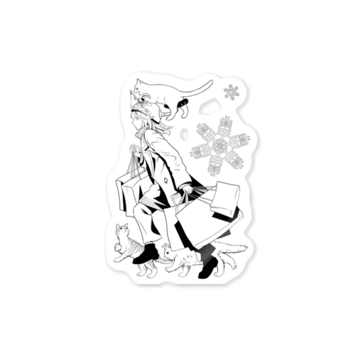 猫(操縦)型：　冬を駆けたいんだ Sticker