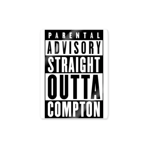 PARENTAL ADVISORY STRAIGHT OUTTA COMPTON-ペアレンタル・アドバイザリー・ストレイト・アウタ・コンプトン- ボックスロゴTシャツ Sticker