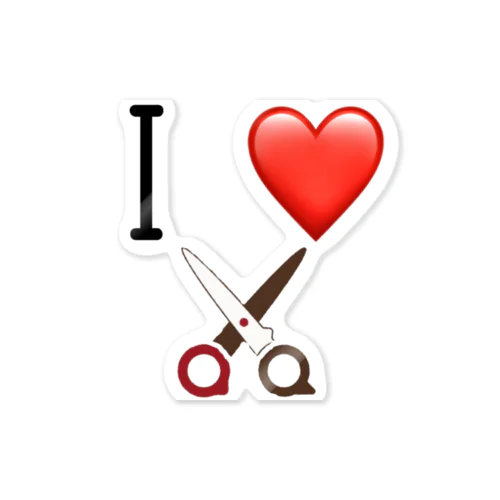 I ❤️ Scissors  Sticker