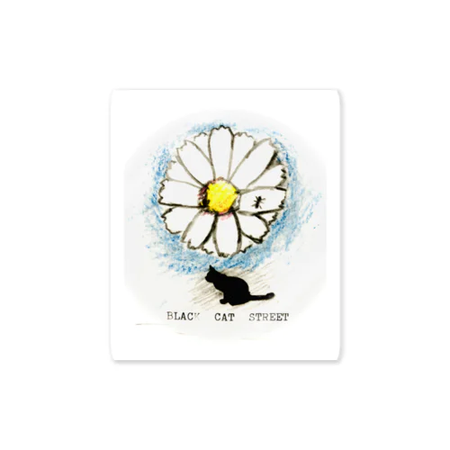 BLACK CAT STREET flower ant  T-shirt Sticker