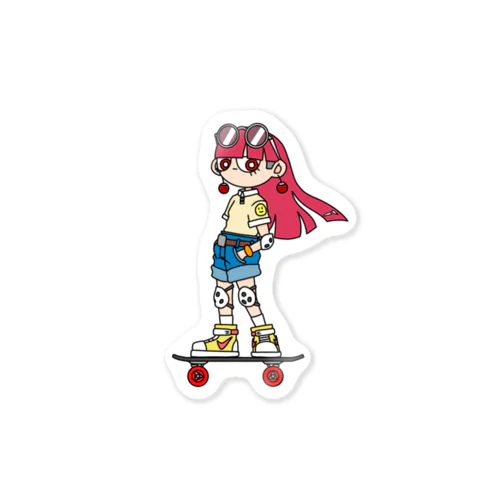 NerdCatHoodies SK8 girl 4 Sticker