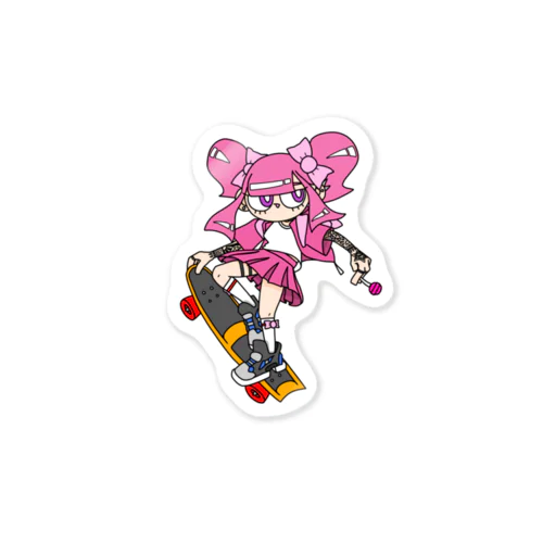 NerdCatHoodies SK8 girl 5 Sticker