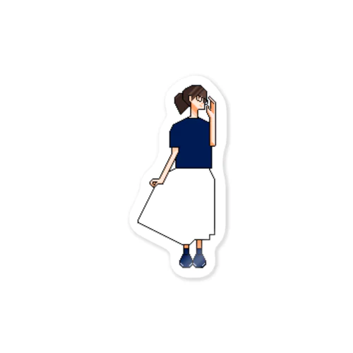 透明なスカートの女の子 Sticker