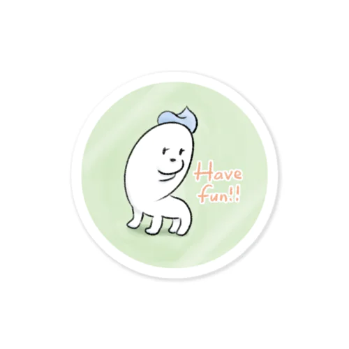 UNK（うんく）-Have fun!!_緑 Sticker