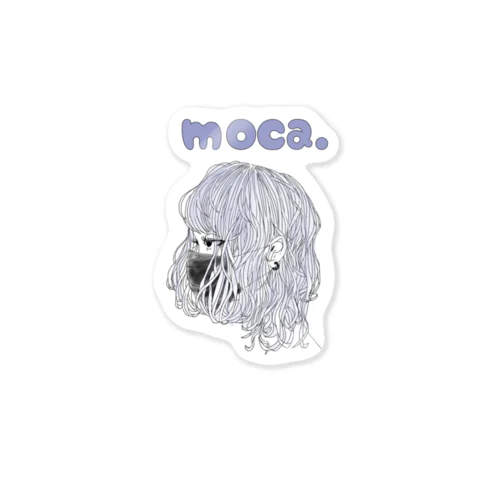 moca.横顔美人 poplogo背景透過 Sticker