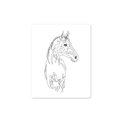 One line drawing horse  ステッカー