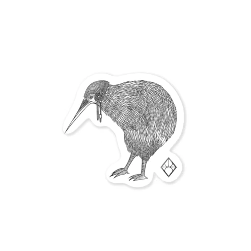 動物：キウィ/Kiwi monochrome ver. Sticker