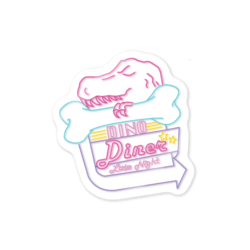 NEON DINO DINER Sticker