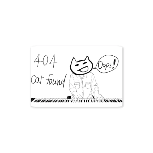 Oops! 404 cat found Sticker