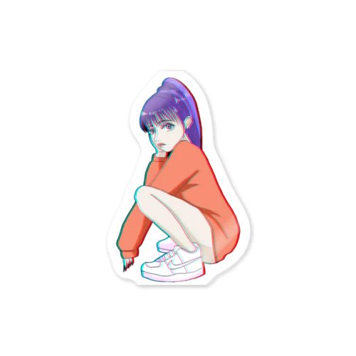 glitchスニーカー女子 Sticker