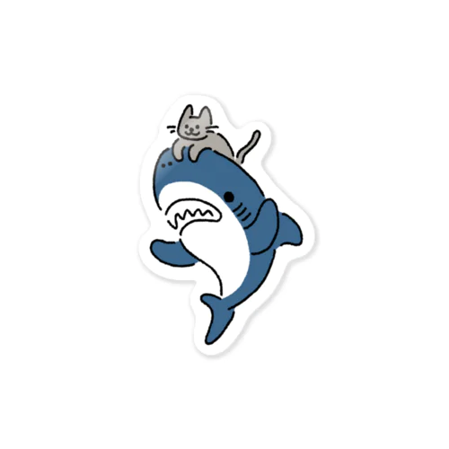 ネコをかぶるサメ Sticker