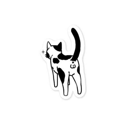 ねこけつω（ぶち猫） Sticker