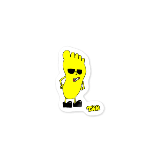 yellow foot Sticker