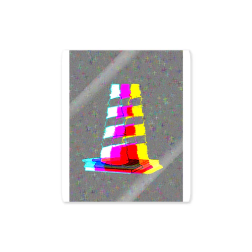 Roadside Triangular cone Sticker