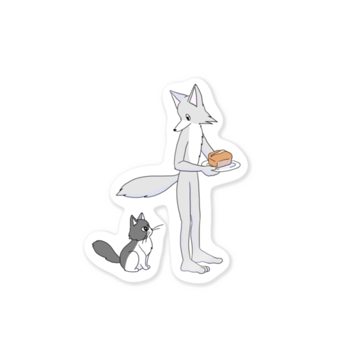 猫とケーキ Sticker
