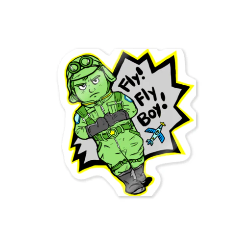 Fly! Fly Boy!  (Green) Sticker