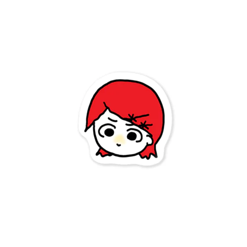 patience girl（red） Sticker