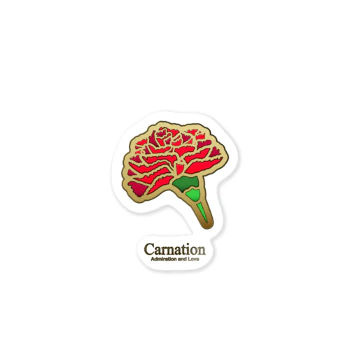 カーネーション 1月誕生花 Carnation -Admiration and Love- Sticker