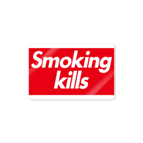 Smoking kills-スモーキングキルズ-赤BOXロゴ ステッカー