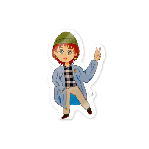 ウルフカット　女の子 Sticker