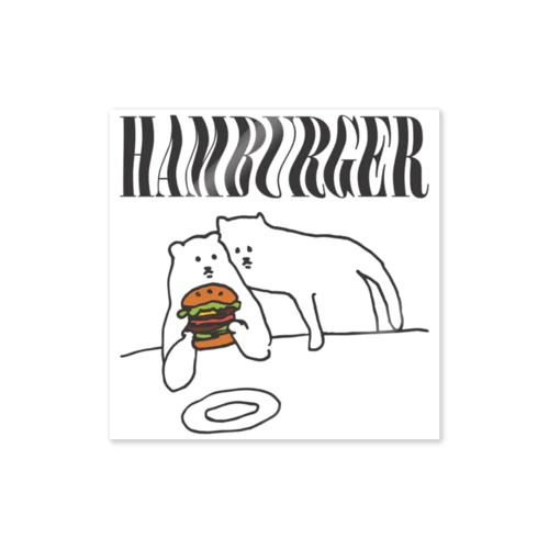 Bear Hamburger Sticker Sticker