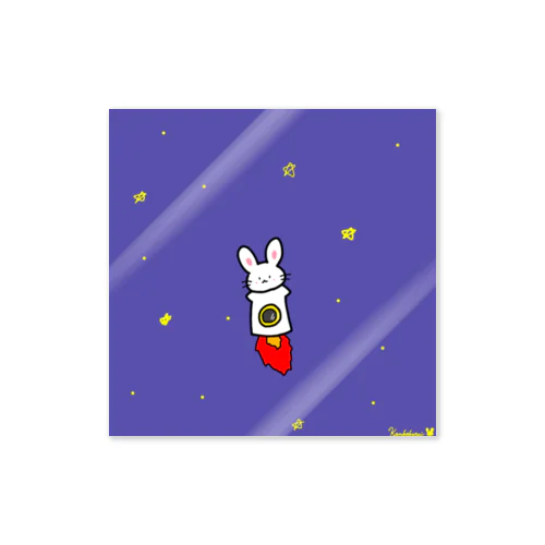 ロケットうさぎさん ステッカー